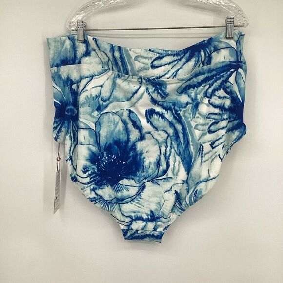 NWT Ladies Calia By Carrie Underwood Plus High Rise Bikini Bottoms Blue 3X - Picture 2 of 5